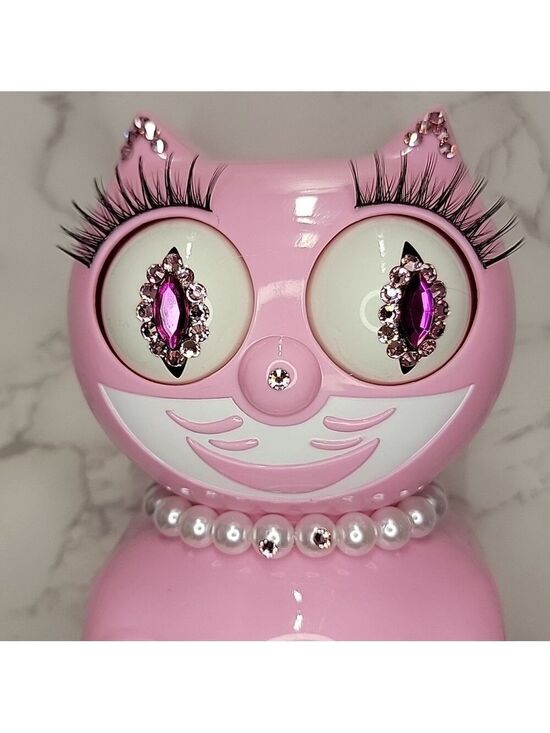 Kit-Cat Klock Other - Jeweled Pink Satin Lady Kit-Cat Klock clock SUPER RARE